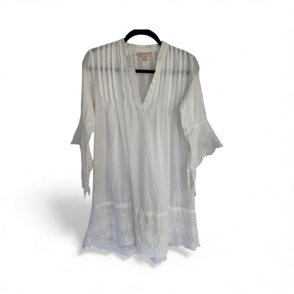 Michael Kors Tops - Michael kors eyelet tunic lace trip costal boho